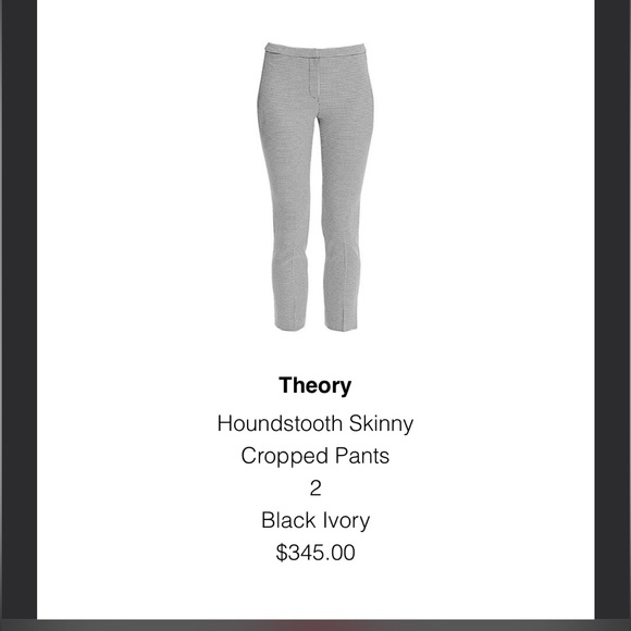 Theory Houndstooth Skinny Cropped Pants - Picture 6 of 8